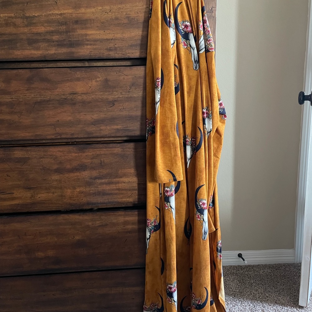 Longhorn burnt orange kimono